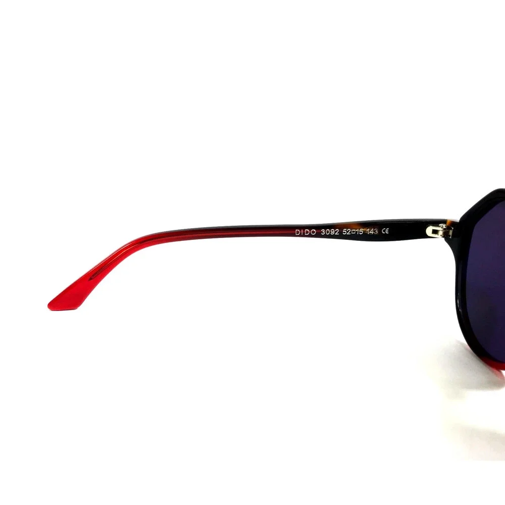 BOZ Sunglasses DIDO 3092 Clear Red Dark Demi Tortoise Frames with Purple Lenses